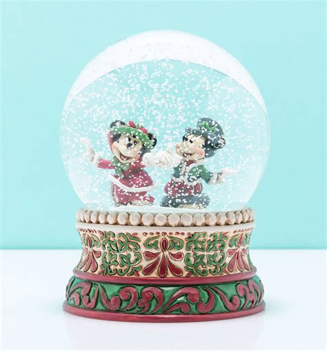 Disney Mickey And Minnie Mouse Skating Snow Globe