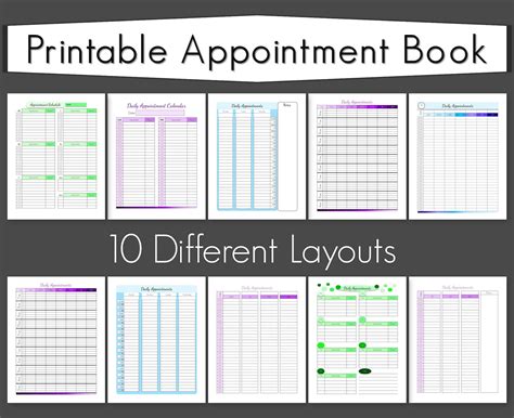 Printable Appointment Book Weekly Appointment Planner Daily Etsy