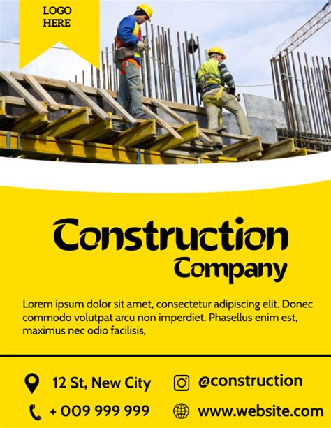 Construction Flyer Template Postermywall