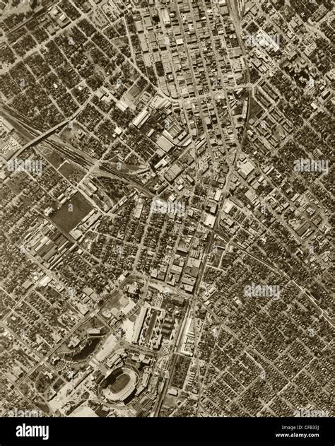 Historical Aerial Photograph Dallas Texas 1952 Stock Photo Alamy