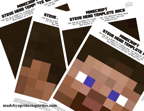 Free Minecraft Steve Head Printable Printable Templates