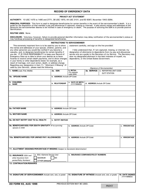 Dd93 Fillable Pdf 2020 2022 Fill And Sign Printable Template Online