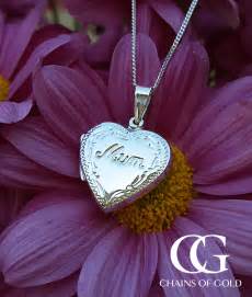 Sterling Silver Mum Heart Locket Necklace Chains Of Gold
