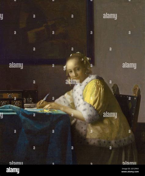 A Lady Writing C 1665 By Johannes Vermeer 16321675 Vermeer Was A