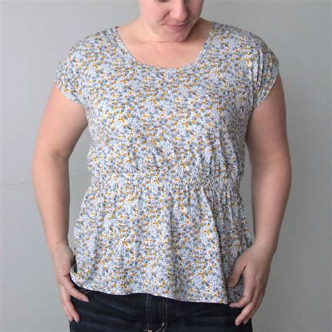 The Easy Tee With A Gathered Waist Womens Sewing Tutorial Its