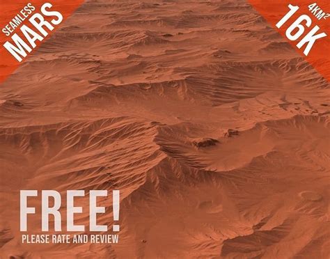 16k Seamless Mars Landscape Terrain Smooth Erosion Free Vr Ar Low