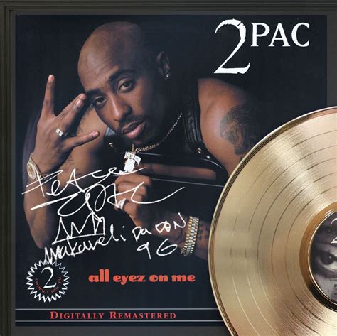 2pac All Eyez On Me Framed Signature Gold Lp Record Display M4 Gold