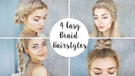 Here is a little hair tutorial i made for you guys! 4 Cute Braid Hairstyles | Quick & Easy - YouTube
