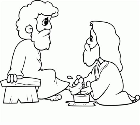 Free jesus washes the feet of the twelve apostles, a way to teach them humility coloring and printable page. "Love Each Other" | John 13:1-38