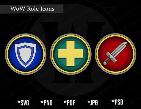 Wow Role Icons Svg Clipart World Of Warcraft Cut File Tank Etsy