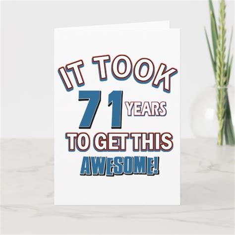 71 Year Old Birthday Designs Card Uk