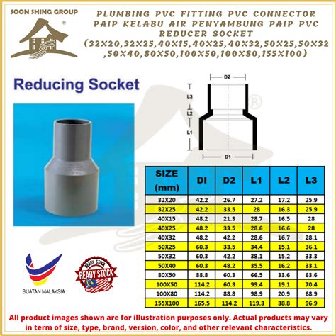 Plumbing PVC FITTING Connector Paip Penyambung Paip Reducer Socket