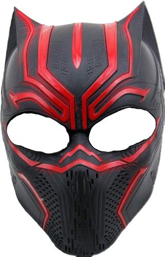 Black Panther Red And Black Custom Mask Png Official Psds