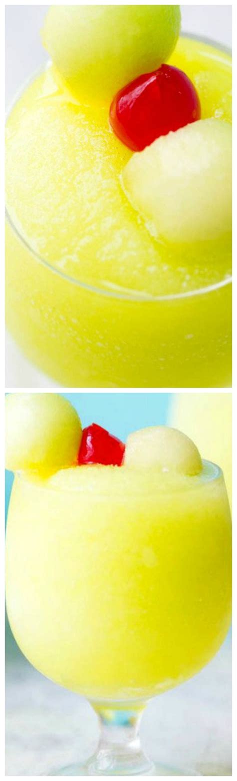 Spiked Melon Ball Slushies ~ Made With Freshly Frozen Honeydew Melon