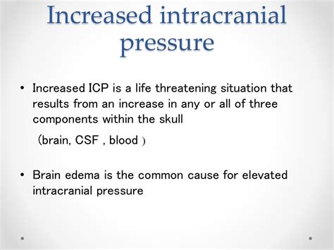 Management Of Patient With Increased Intracranial Pressure