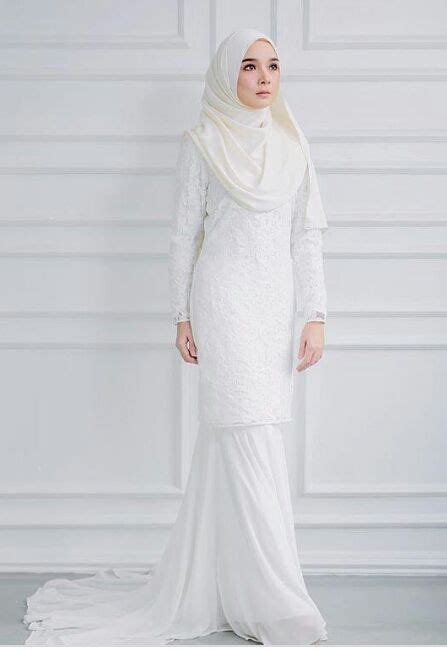 Baju Kurung Moden Putih Untuk Nikah Baju Kurung Moden Lace Kalisha