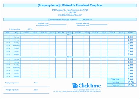 Simple Employee Timesheet Template