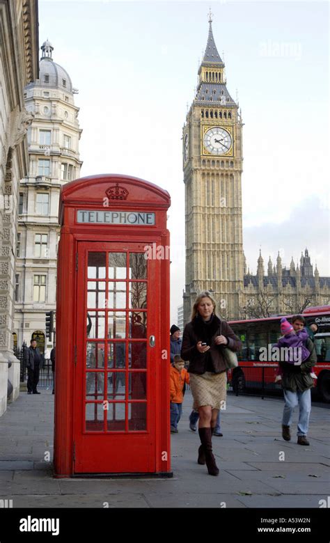 Big Ben Und Eine Rote Telefonzelle London Großbritannien