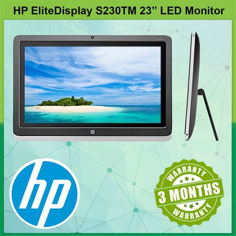 Hp Elitedisplay S230tm Led 23 1920x1080 Monitor Touch Screen Dvi Dp