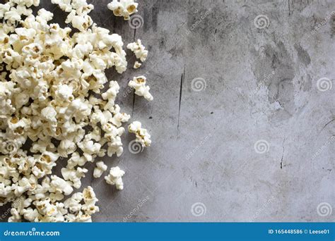 Spilled Popcorn Stock Photo Image Of Background White 165448586