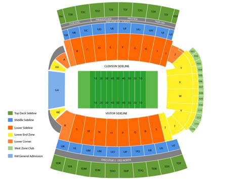 Clemson Memorial Stadium Seating Chart Cheap Tickets Asap