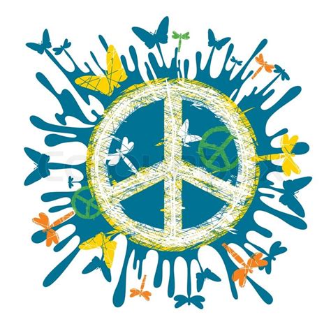 Abstract Artistic Hippie Peace Symbol Vector Illustration