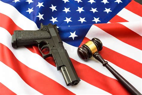 Judges Rule On The Use Of Civilian Weapons Patriotic Flag With Pistol