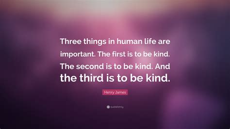 Henry James Quote “three Things In Human Life Are Important The First