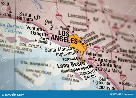 Kaart Van Los Angeles Stock Afbeelding Image Of Interstaat 5033497