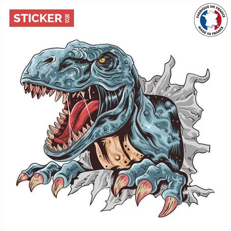 Sticker T Rex Stickers Dinosaure Stickerdecofr