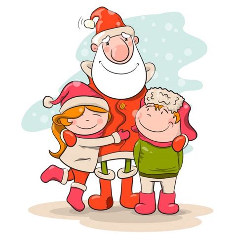Santa With Kids Stock Vector Image By ©yayayoyo 7848907