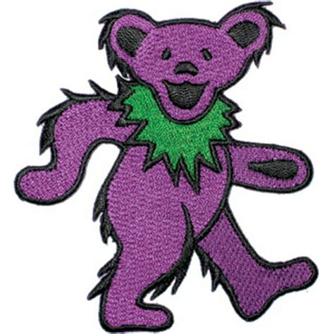 Grateful Dead Dancing Bear Purple Officially Licensed Iron On Sew On Embroidered Patch