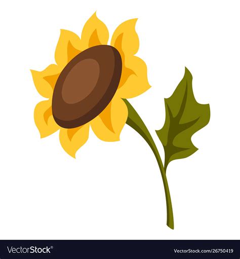 Cartoon Ripe Sunflower Royalty Free Vector Image