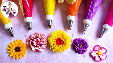 How To Pipe 6 Classic Buttercream Flowers Piping Tips Techniques