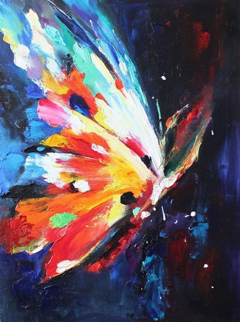Butterfly Oil Painting On Canvas Butterfly Wall Art 1216 In Colorful