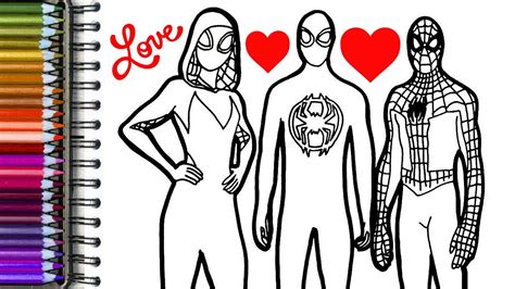 Spiderman Spider Woman Gwen Stacy Miles Morales Coloring Pages