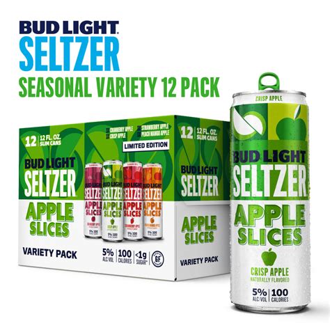 Bud Light Hard Seltzer Apple Slices Seasonal Variety Pack Limited