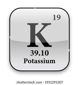 Potassium Symbol Chemical Element Of The Periodic Table On A Glossy