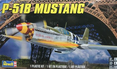 Revell 132 North American P 51b Mustang Plastic Model Kit Rmx85 5535