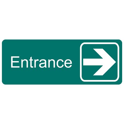 Entrance Right Engraved Sign Egre Sym Whtongreen Enter Exit