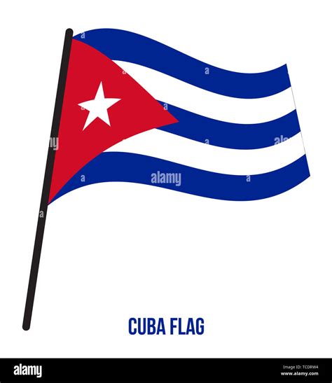 Cuba Flag Waving Vector Illustration On White Background Cuba National