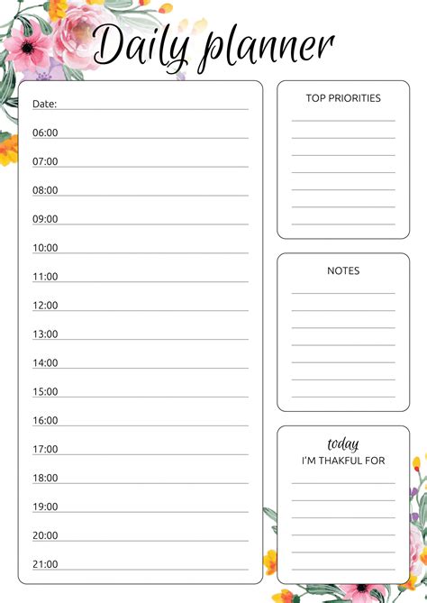 Printable Hourly Day Planner Customize And Print