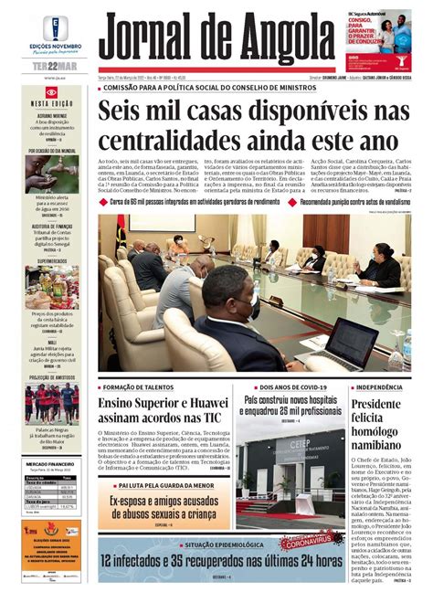 Jornal De Angola Terça 22 De Março De 2022