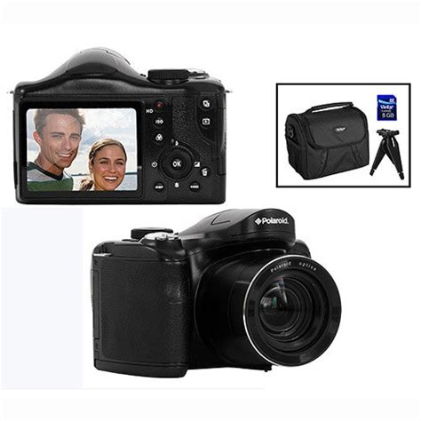 Polaroid 18mp Bridge Camera With 8gb Sd Card Case And Tripod