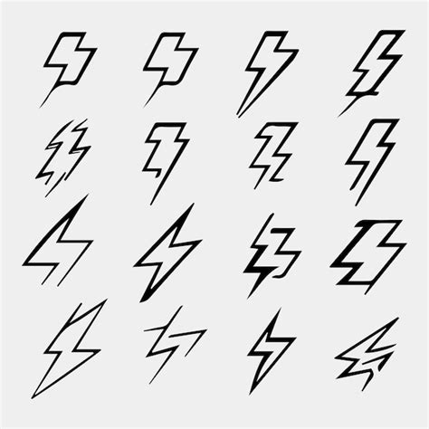 Premium Vector Lightning Thunderbolt Icon Electric Lightning Vector Icons Collection