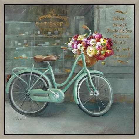 Green Leaf Art Vintage Store Bicycle Framed Painting Print And Reviews