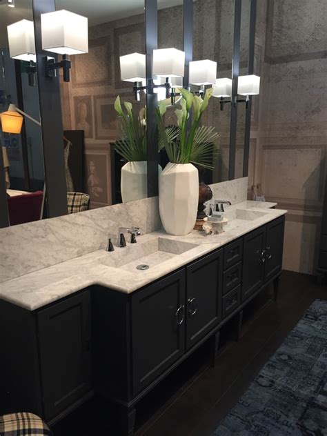 This narrow floor plan is an efficient option for a small space. Bathroom Vanities - How To Pick Them So They Match Your Style