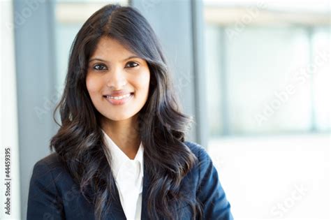 Beautiful Young Indian Businesswoman Portrait In Office Stock Photo