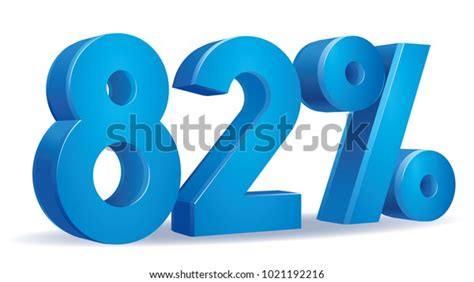 Illustration Vector 82 Percent Blue Color Stock Vector Royalty Free