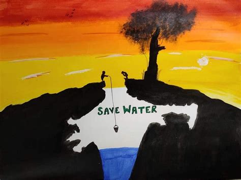 Save Water Painting By Puneet Bhatia Fine Art America